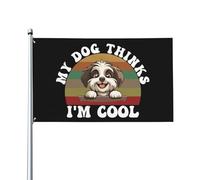 Bandiera Pirata 90X150cm, My Dog Thinks I'M Cool Havanese Dog Doppia Cucitura Bandiere da Balcone Resistente allo Scolorimento Flag per Interno Balcone Esterno