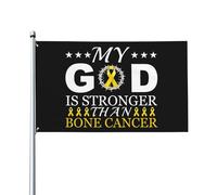 Bandiera Pirata 90X150cm, My God Is Stronger Than Bone Cancer Awareness Fighter con Occhielli Bandiere da Balcone Doppia Cucitura Bandierine per Interno Esterno Ristoranti
