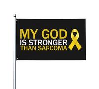 Bandiera Pirata 90X150cm, My God Is Stronger Than Sarcoma Cancer Awareness Fighter Resistente alle Intemperie Bandiere Poliestere Striscioni di Bunting per Parata Giardino Conferenza