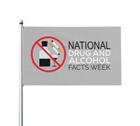 Bandiera Pirata 90X150cm, National Drug and Alcohol Facts Week is Observed Every Year Rinforzo Bandiere Classica Striscioni di Bunting per Bar Parata Interno