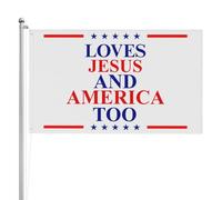 Bandiera Pirata 90X150cm, She Loves Jesus And America Too Classica Bandiere da Balcone Resistente alle Intemperie Bandierine per Bar Conferenza Balcone