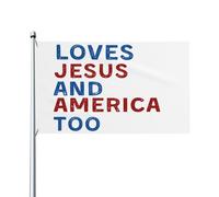 Bandiera Pirata 90X150cm, She Loves Jesus And America Too Colori Vivaci Bandiere da giardino Resistente allo Scolorimento Flag per Interno Bar Conferenza