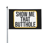 Bandiera Pirata 90X150cm, show me that butthole con Occhielli Bandiere Resistente alle Intemperie Bandierine per Ristoranti Conferenza Giardino