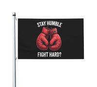 Bandiera Pirata 90X150cm, Stay Humble Fight Hard Boxing Gloves Durevole Bandiere Colori Vivaci Flag per Balcone Parata Bar