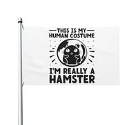Bandiera Pirata 90X150cm, This Is My Human Costume I'm Really A Hamsters Classica Bandiere Rinforzo Bandierine per Celebrazione Esterno Decorazione