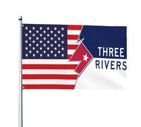 Bandiera Pirata 90X150cm, Three Rivers, Michigan And America Resistente alle Intemperie Bandiere da Balcone Rinforzo Bandierine della Decorazione per Giardino Bar Parata