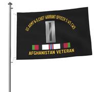 Bandiera Pirata 90X150cm, Us Army W-5 Chief Warrant Officer 5 W5 Cw5 Afghanistan Veteran Durevole Bandiere da giardino Doppia Cucitura Flag per Esterno All'aperto Ristoranti