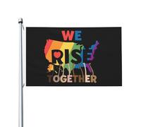 Bandiera Pirata 90X150cm, We Rise Together Rinforzo Bandiere Stampa Bandierine della Decorazione per Parata Celebrazione Giardino