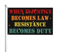 Bandiera Pirata 90X150cm, When Injustice Becomes Law Resistance Becomes Duty con Occhielli Bandiere Resistente alle Intemperie Bandierine per Balcone Parata Esterno