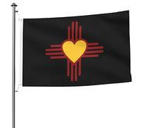 Bandiera Pirata 90X150cm, Zia with Heart Symbol New Mexico State Poliestere Bandiere da Balcone Resistente alle Intemperie Flag per Ristoranti Interno Esterno