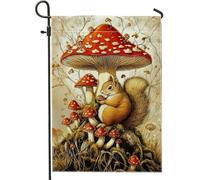 Bandiera Pirata Autumn Squirrel Red Mushroom 30X45Cm Bandiera Vacanza Con Occhielli Moda Bandiere Da Parete Per Casa Esterni Celebrazione
