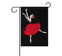 Bandiera Pirata Ballerina Girl with Red Flower Resistente alle Intemperie Bandiere Durevole Striscioni di Bunting per Esterno Conferenza 30x45cm