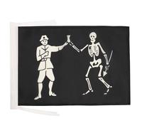 BANDIERA PIRATA BART ROBERTS 45x30cm - BANDIERINA DEI PIRATI - TESCHIO 30 x 45 cm cordicelle - AZ FLAG