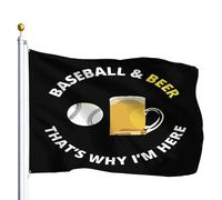 Bandiera Pirata Baseball And Beer That'S Why I'M Here Bandiere Stagionale Decorative Banner Per Feste Il Portico Camera Da Letto 90X150Cm