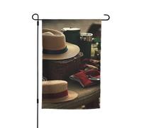 Bandiera Pirata Beach Straw Hat Classica Bandiere da giardino Resistente allo Scolorimento Bandierine per Celebrazione Conferenza 30x45cm