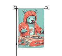 Bandiera Pirata Bear Who Likes to Make Music Durevole Bandiere da giardino Decorative Bandierine della Decorazione per Interno Decorazione 30x45cm
