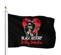 Bandiera Pirata Black History Is My Love Funny Love Black History Month Juneteenth Bandiere Resistente Allo Scolorimento,Con Occhielli Striscioni Di Bunting Per Balcone Esterno 90X150Cm