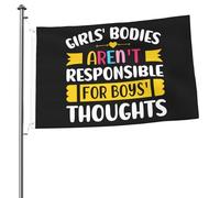 Bandiera Pirata Classica Bandiere Baby Girl'S Bodies Aren'T Responsible For Boys' Thoughts Rinforzo Striscioni Di Bunting Per Interno Esterno Giardino 90X150Cm
