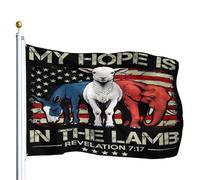 Bandiera Pirata Classica Bandiere Da Balcone Lamb, Donkey, Elephant Revelation, Religion, Politics Rinforzo Bandierine Della Decorazione Per Celebrazione Conferenza Giardino 90X150Cm
