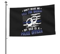 Bandiera Pirata Classica Bandiere Da Giardino Don'T Make Me Call For Backup My Dad Is A Police Officer Stampa Bandierine Della Decorazione Per Balcone Celebrazione Bar 90X150Cm