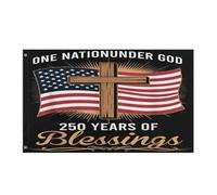 Bandiera Pirata Colori Vivaci Bandiere Da Giardino One Nation Under God 250 Years Of Blessings Patriotic Doppia Cucitura Bandierine Per Parata Conferenza Interno 90X150Cm