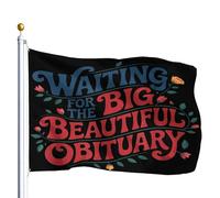 Bandiera Pirata Colori Vivaci Bandiere Da Giardino Waiting For The Big Beautiful Obituary Con Occhielli Bandierine Della Decorazione Per Bar Conferenza Parata 90X150Cm