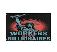 Bandiera Pirata Colori Vivaci Bandiere Workers Over Billionaires Social Scale Protest Resistente Alle Intemperie Striscioni Di Bunting Per Celebrazione Balcone Decorazione 90X150Cm