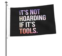 Bandiera Pirata Colori Vivaci Bandierine Della Decorazione It'S Not Hoarding If It'S Tools Resistente Alle Intemperie Bandiere Per Interno Balcone Bar 90X150Cm