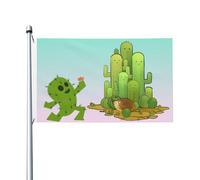 Bandiera Pirata Colori Vivaci, Cactus Tree Squirrel Resistente Alle Intemperie Bandiere Per Celebrazione Bar Bandierine Della Decorazione 90X150Cm