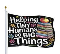 Bandiera Pirata Con Occhielli Bandiere Da Giardino Helping Tiny Humans Do Big Things Pre Educator Resistente Bandierine Della Decorazione Per Decorazione All'Aperto Ristoranti 90X150Cm