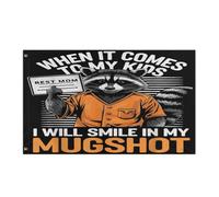 Bandiera Pirata Con Occhielli Bandiere Da Giardino When It Comes To My Child I Will Smile In My Mugshot Resistente Alle Intemperie Flag Per Esterno Parata Celebrazione 90X150Cm