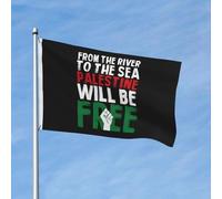 Bandiera Pirata Con Occhielli Bandiere From The River To The Sea Palestine Will Be Free Colori Vivaci Bandierine Per Balcone Interno Conferenza 90X150Cm