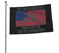 Bandiera Pirata Con Occhielli Bandierine Della Decorazione The Second Amendment Protects The First Amendment Resistente Allo Scolorimento Bandiere Da Giardino Per Conferenza Parata 90X150Cm