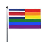 Bandiera Pirata Con Occhielli, Costa Rican Rainbow Flag Poliestere Bandiere Da Giardino Per Parata Conferenza Flag 90X150Cm