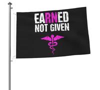 Bandiera Pirata Con Occhielli Flag Earned Not Given Rn Registered Nurse Nursing Classica Bandiere Da Balcone Per Decorazione Parata Celebrazione 90X150Cm