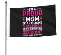 Bandiera Pirata Doppia Cucitura Bandiere Cna I'M A Proud Mom Of A Freaking Awesome Certified Nursing Assistant Con Occhielli Bandierine Della Decorazione Per Ristoranti Interno 90X150Cm