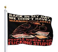 Bandiera Pirata Doppia Cucitura Bandiere Da Giardino Back In My Day We Didn'T Have As Many Warning Labels Stampa Bandierine Della Decorazione Per Giardino Esterno Bar 90X150Cm