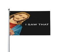 Bandiera Pirata Doppia Cucitura, I Saw That Jesus God Christ Cross 2024 Personalizzata Bandiere Da Balcone Per Interno Parata Flag 90X150Cm