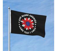 Bandiera Pirata Durevole Bandiere 4Th Of July Round Sunflower God Bless America Land That I Love Resistente Allo Scolorimento Flag Per Interno All'Aperto Balcone 90X150Cm