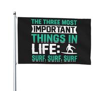 Bandiera Pirata Durevole Bandiere Da Balcone The Three Most Impor Tant Things In Life Surf Surf Surf Stampa Striscioni Di Bunting Per Conferenza Esterno Decorazione 90X150Cm