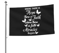 Bandiera Pirata Durevole Bandiere Da Giardino Butterfly Where There Is Hope There Is Faith Doppia Cucitura Flag Per Bar Balcone Giardino 90X150Cm