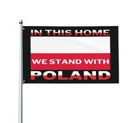 Bandiera Pirata Durevole, In This Home We Stand With Poland God Bless Poland Free Doppia Cucitura Bandiere Da Giardino Per Interno Esterno Flag 90X150Cm