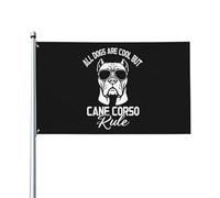 Bandiera Pirata Durevole Striscioni Di Bunting All Dogs Are Cool But Cane Corso Rule Resistente Allo Scolorimento Bandiere Da Balcone Per Parata Interno Esterno 90X150Cm