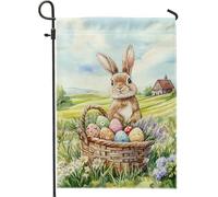 Bandiera Pirata Easter Bunny Pastel Colored Eggs Rabbit Durevole Bandiere da giardino Personalizzata Bandierine per Interno Parata 30x45cm