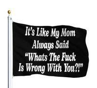 Bandiera Pirata Funny It’S Like My Mom Always Said Whats The Fuk Is Wrong With You Bandiere Da Giardino Stampa,Con Occhielli Bandierine Della Decorazione Per Interno Esterno Conferenza 90X150Cm