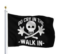 Bandiera Pirata Go Cry In The Walk In Banner Decorative Con Occhielli Bandiere Per Celebrazione Balcone Casa 90X150Cm