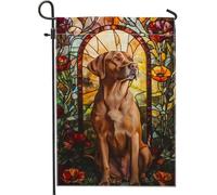 Bandiera Pirata Golden Retriever Autumn Flower Art Dog con Occhielli Bandiere da giardino Classica Bandierine della Decorazione per Interno Esterno 30x45cm