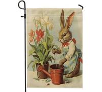 Bandiera Pirata Happy Easter Bunny Anime Tulips Vintage Funny Plant Brown Classica Bandiere Personalizzata Striscioni di Bunting per All'aperto Interno 30x45cm
