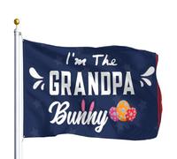 Bandiera Pirata I'm The Grandpa Bunny Grandpa Easter Day Bandiere 90X150cm | con Occhielli Flag Resistente Bandiera Pirati per Conferenza Celebrazione Ristoranti
