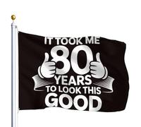 Bandiera Pirata It Took Me 80 Years To Look This Good Striscione Stagionale Decorative Bandiere Da Giardino Per Soggiorno Dormitorio Balcone 90X150Cm